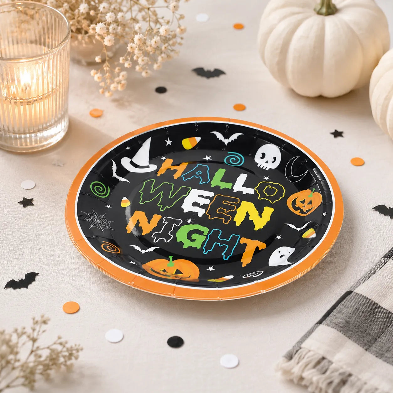 Assiette Jetable Halloween Night Pratique