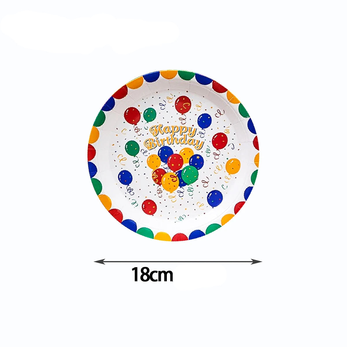 Assiette Jetable Happy Birthday Ballons Unique