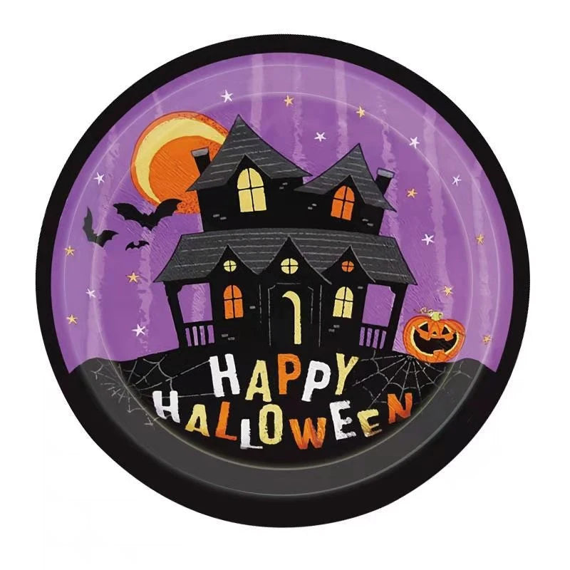 Assiette Jetable Happy Halloween Violette Chic