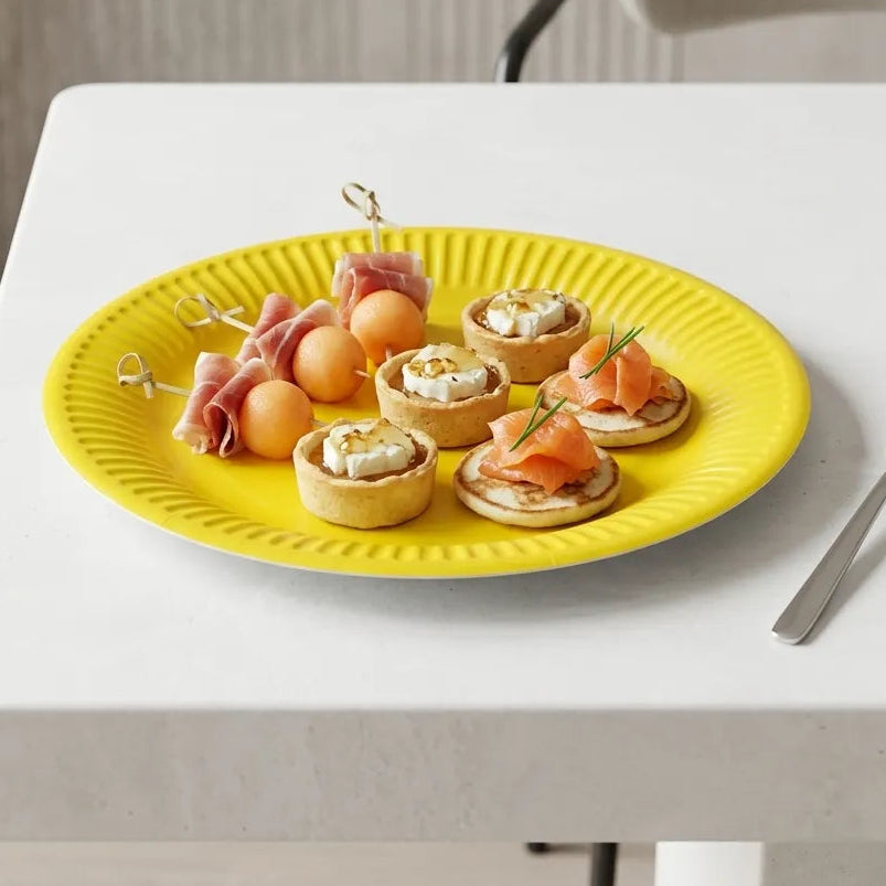 Assiette Jetable Jaune Festive