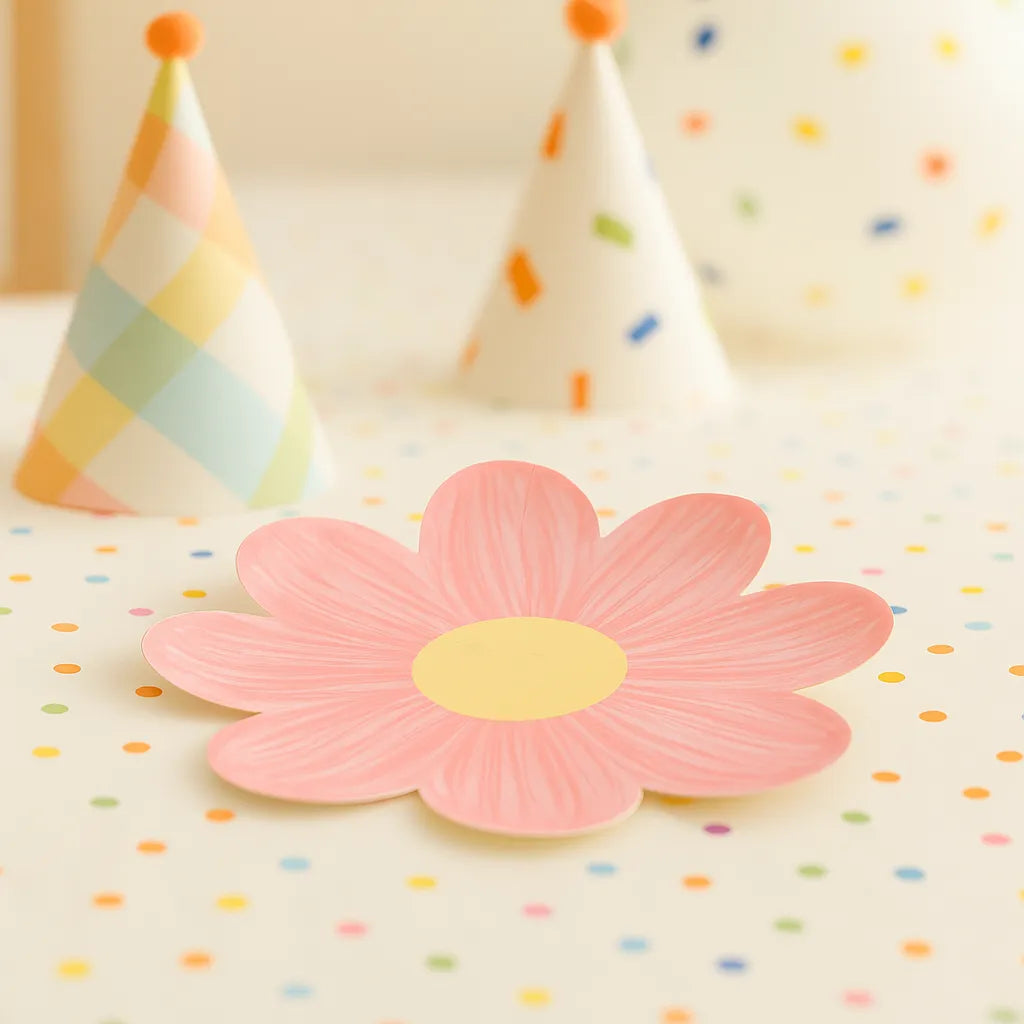 Assiette Jetable Marguerite Rose