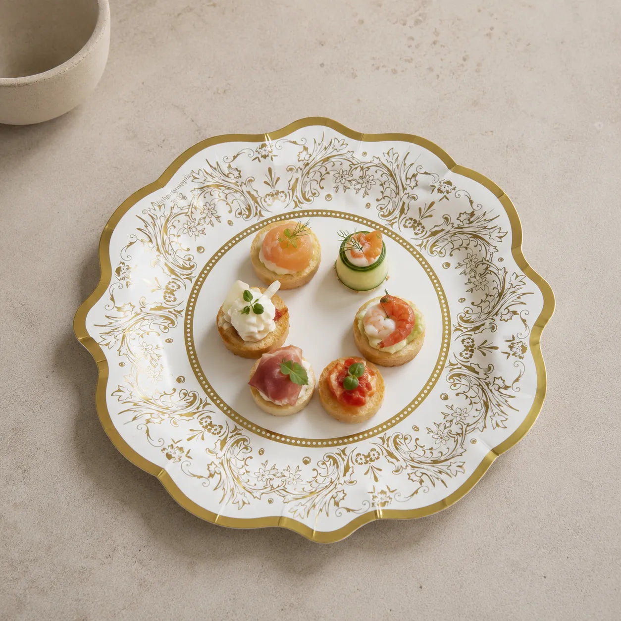 Assiette Jetable Mariage Vintage Festive