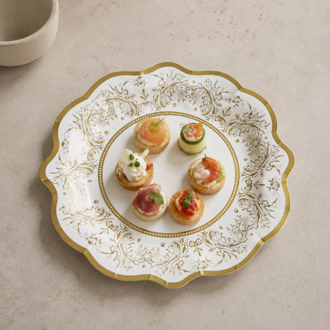 Assiette Jetable Mariage Vintage Festive