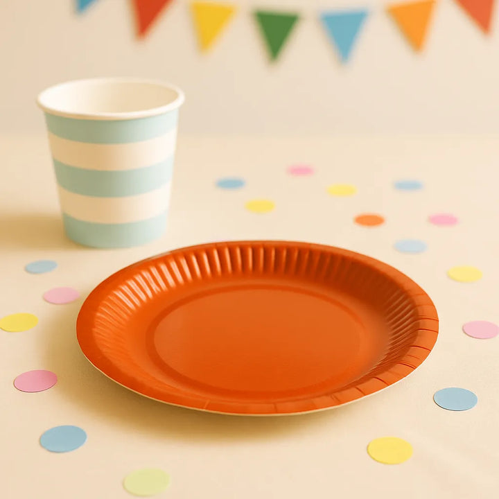 Assiette Jetable Marron Uni