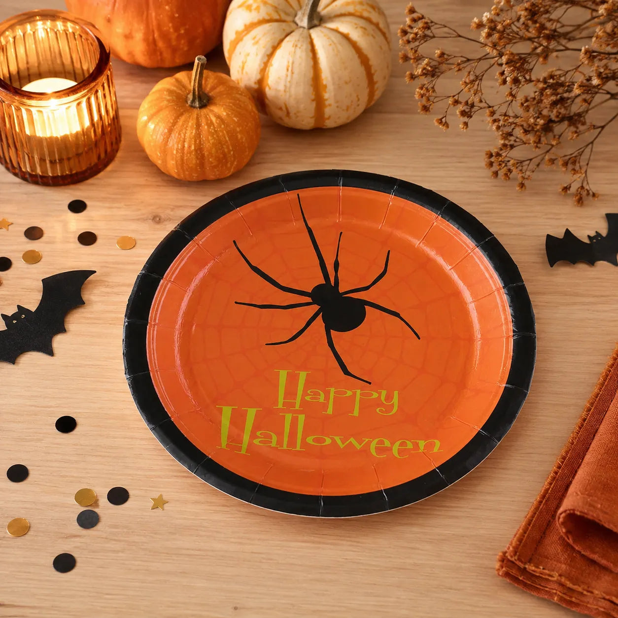 Assiette Jetable Motif Araignée Pratique