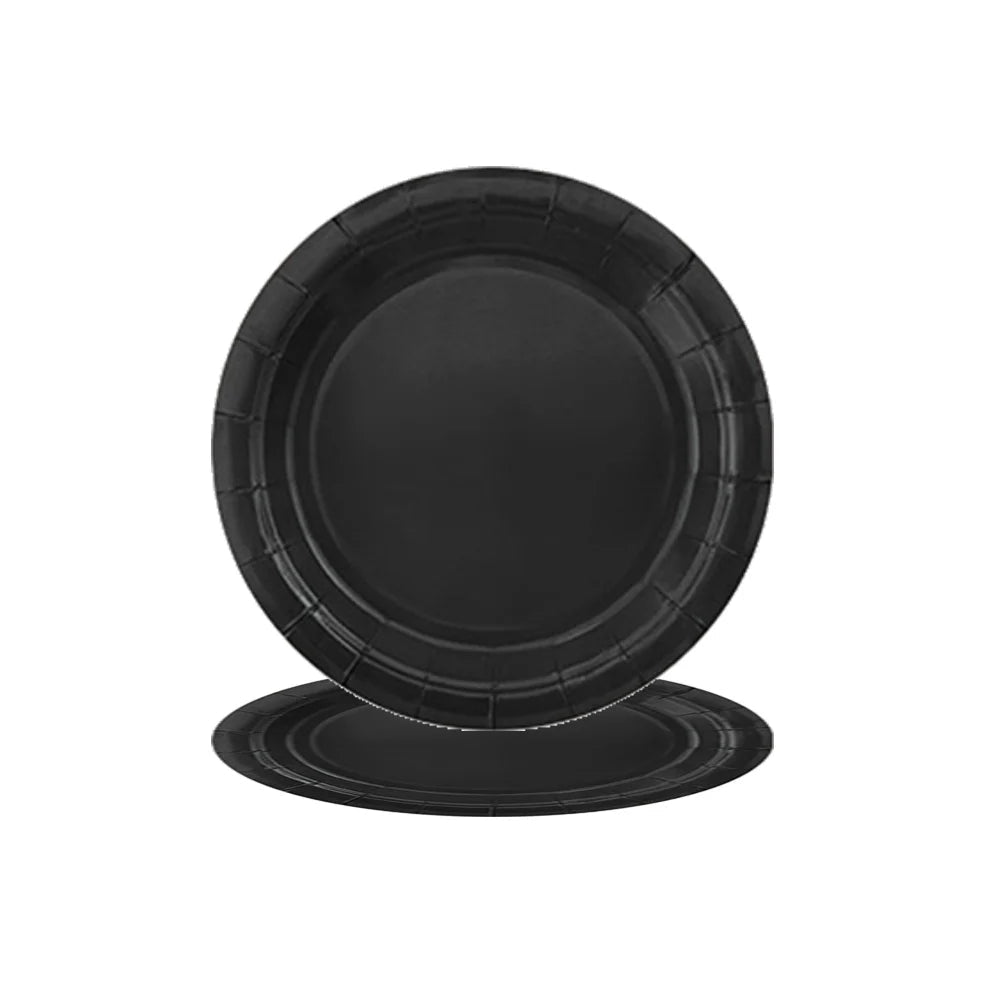 Assiette Jetable Noire Légère 
