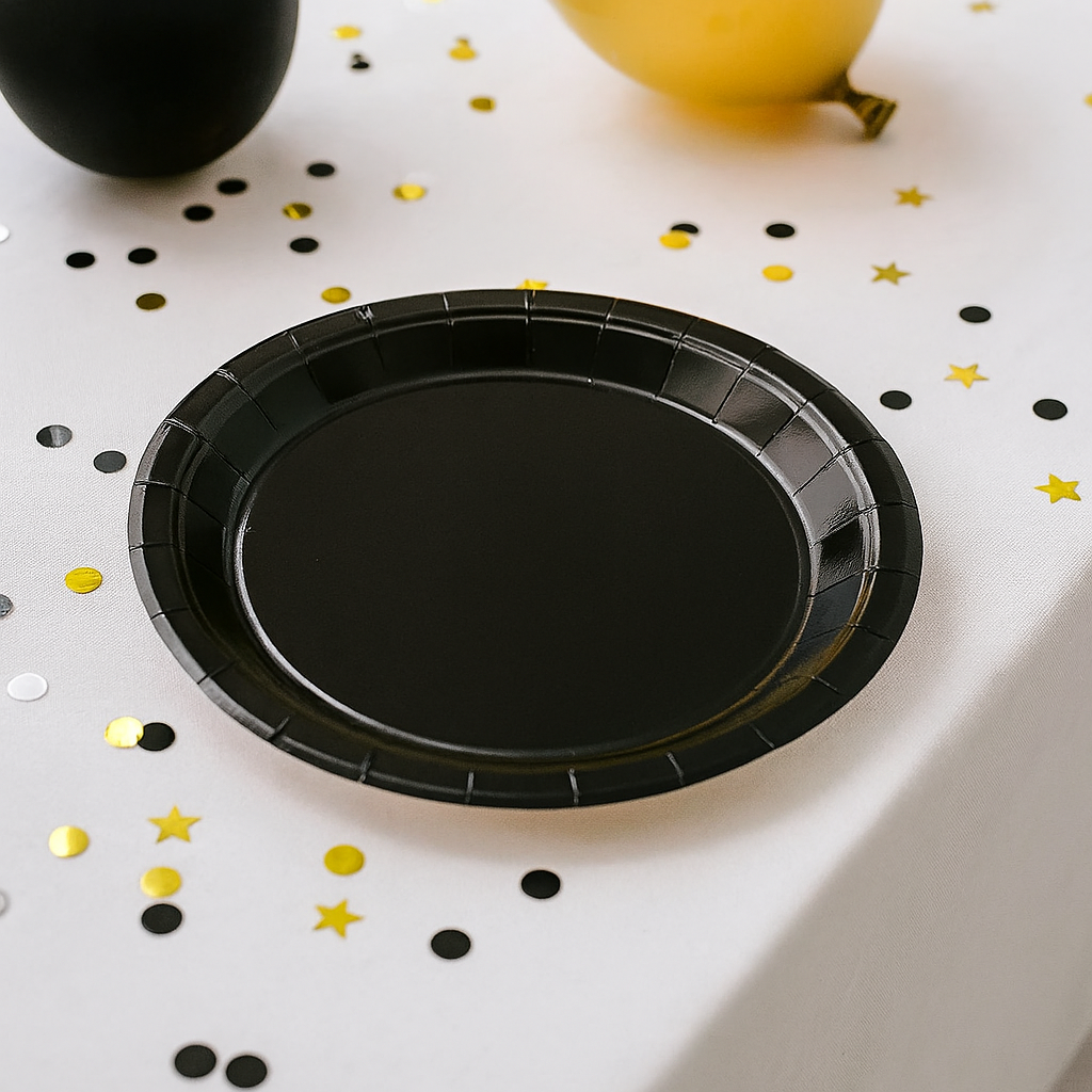Assiette Jetable Noire Unie