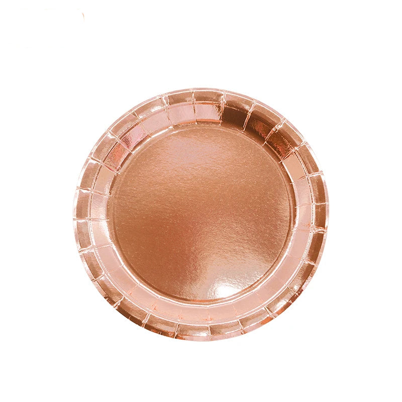 Assiette Jetable Or Rose