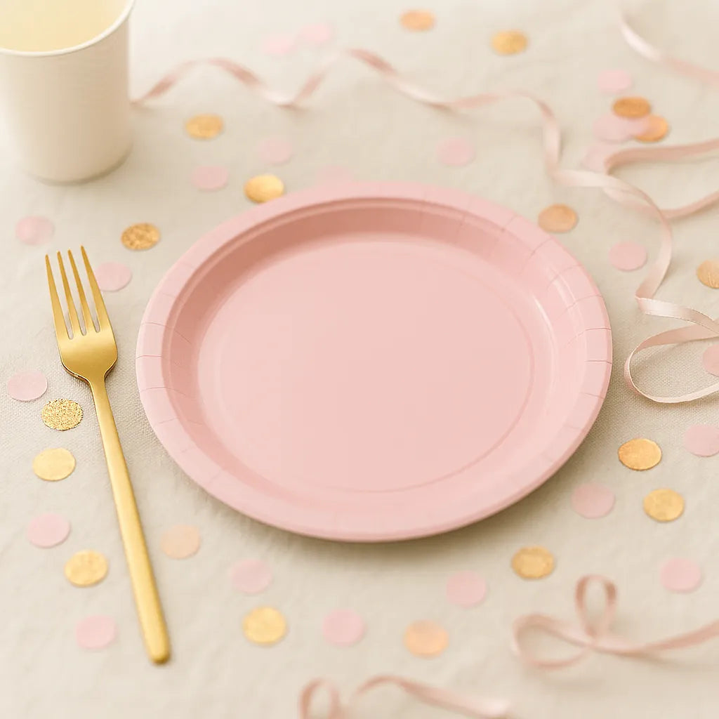 Assiette Jetable Rose