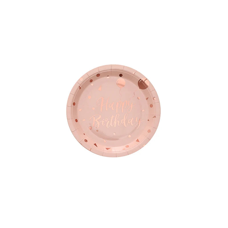 Assiette Jetable Rose Gold Originale Papier