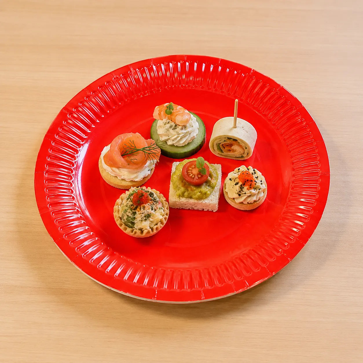 Assiette Jetable Rouge Festive