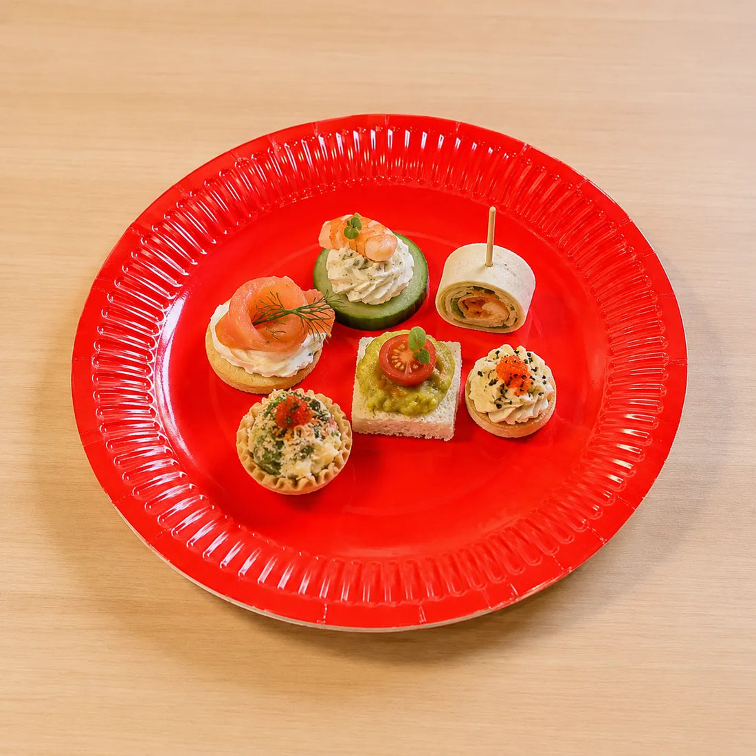 Assiette Jetable Rouge Festive
