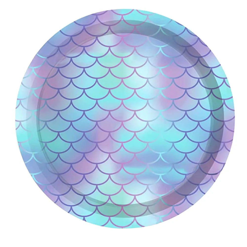 Assiette Jetable Sirène Bleue