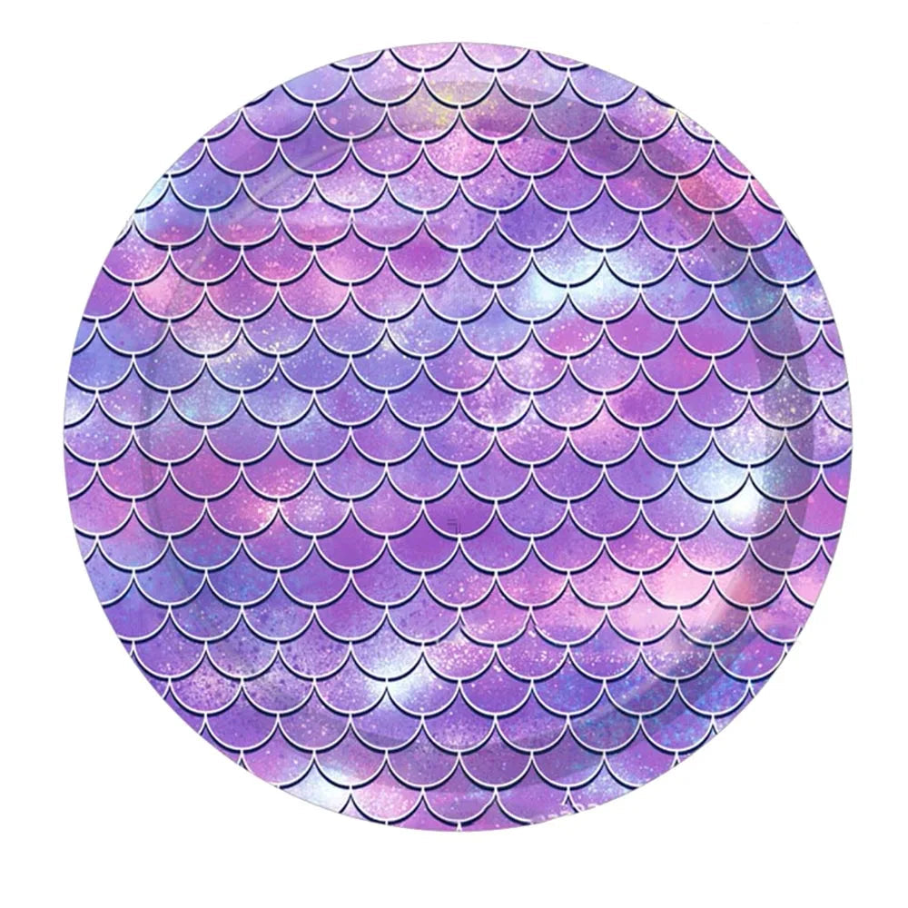 Assiette Jetable Sirène Violette stylé