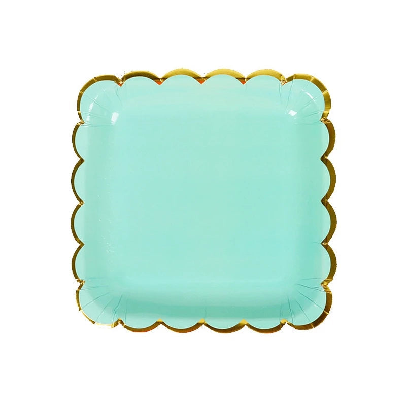 Assiette carrée Jetable Vert