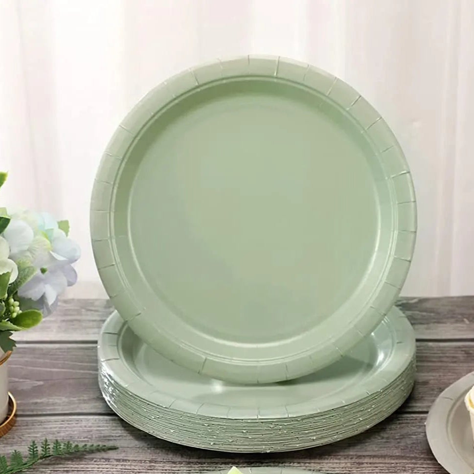 Assiette Jetable Vert Sauge