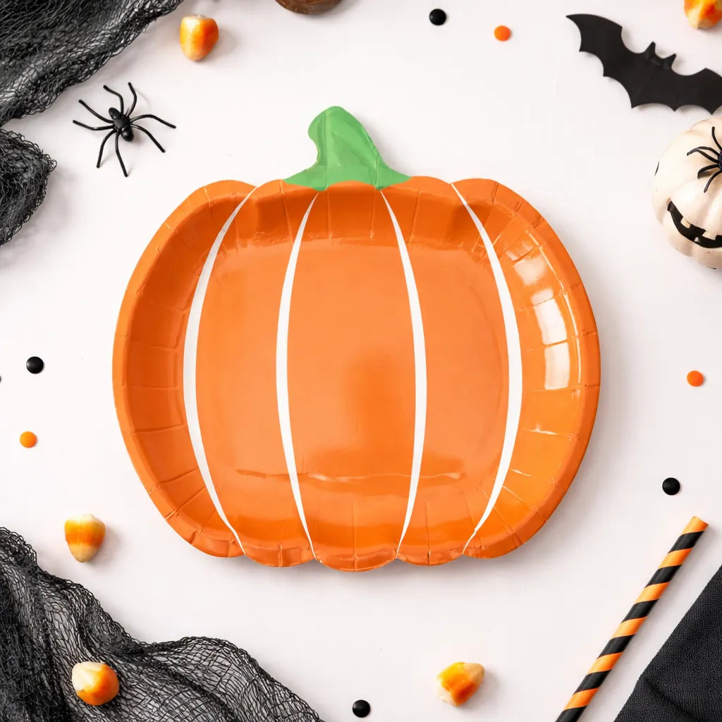 Assiette Jetable en Forme de Citrouille