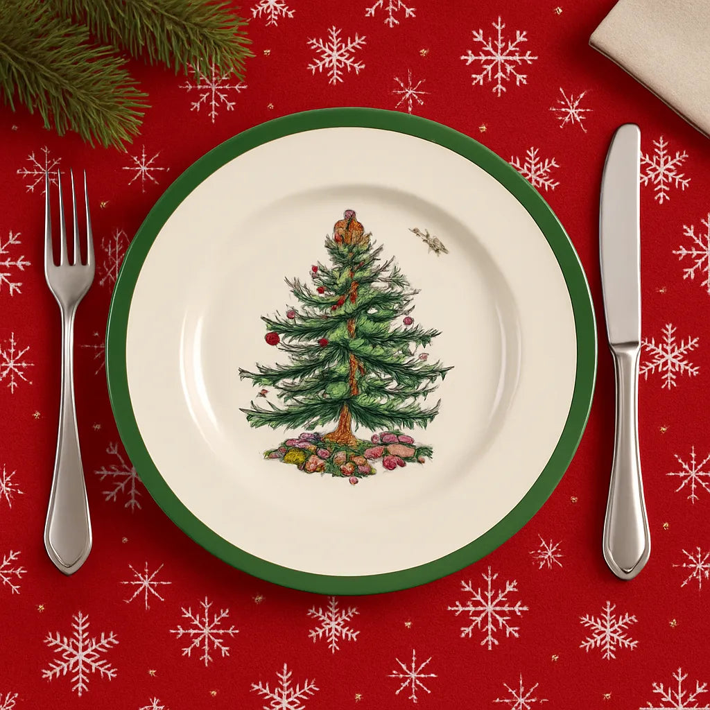 Assiette à Motif Sapin de Noël