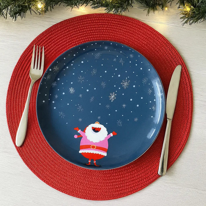 Assiette Noël Bleu
