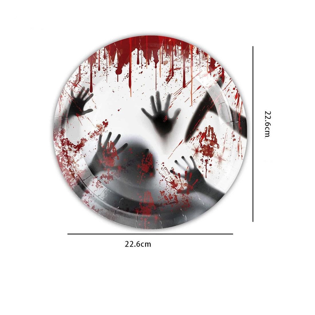 Assiette Sanglante Empreinte de Main Halloween Chic