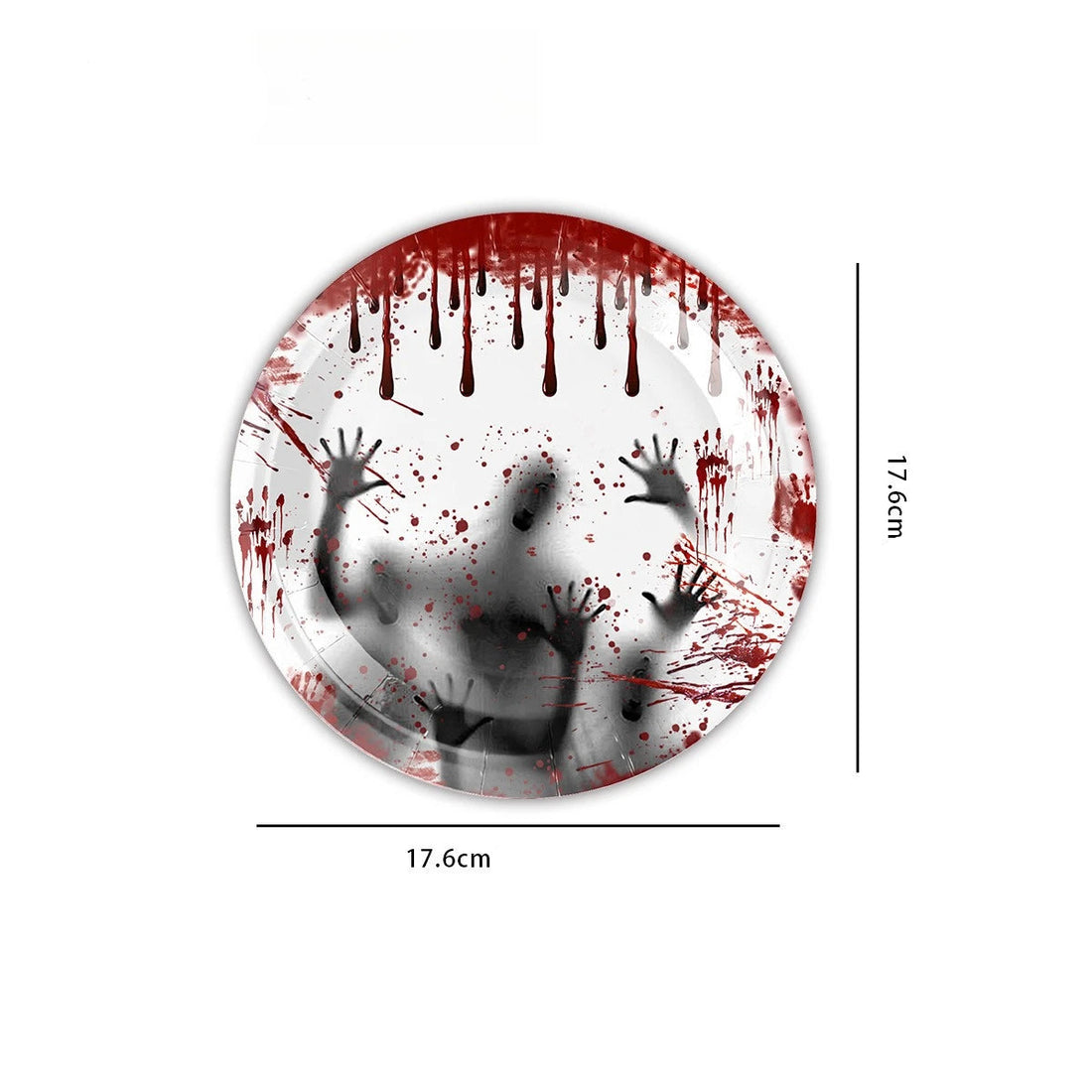 Assiette Sanglante Empreinte de Main Halloween Durable