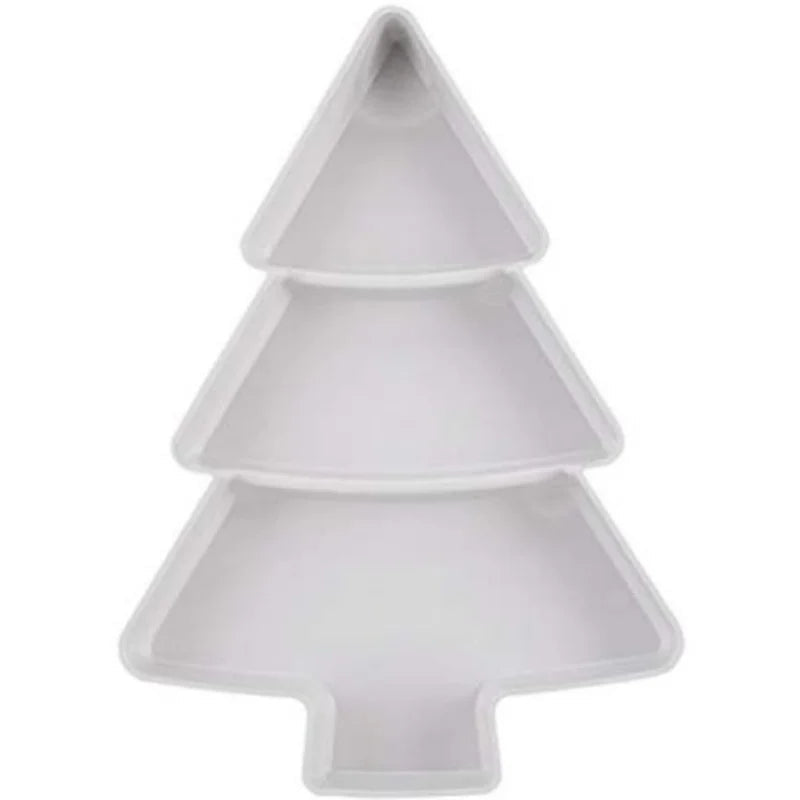 Assiette Sapin Blanche en Plastique chic
