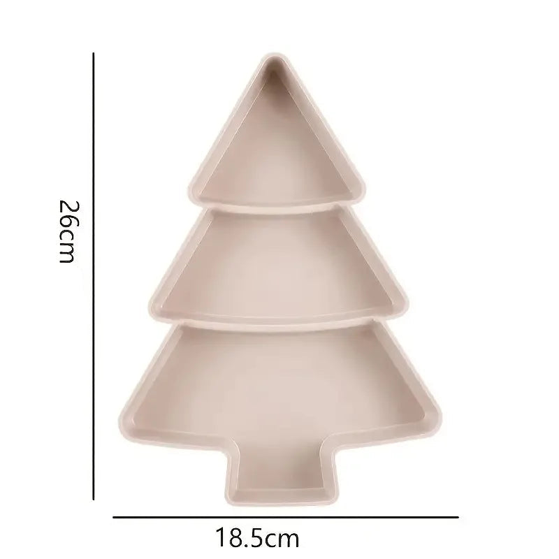 Assiette Sapin Rose en Plastique