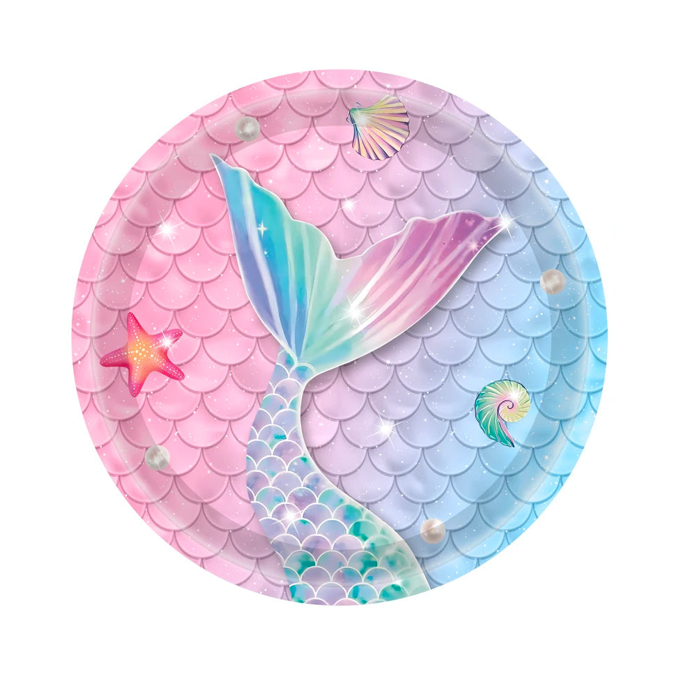 Assiette Thème Sirène Papier