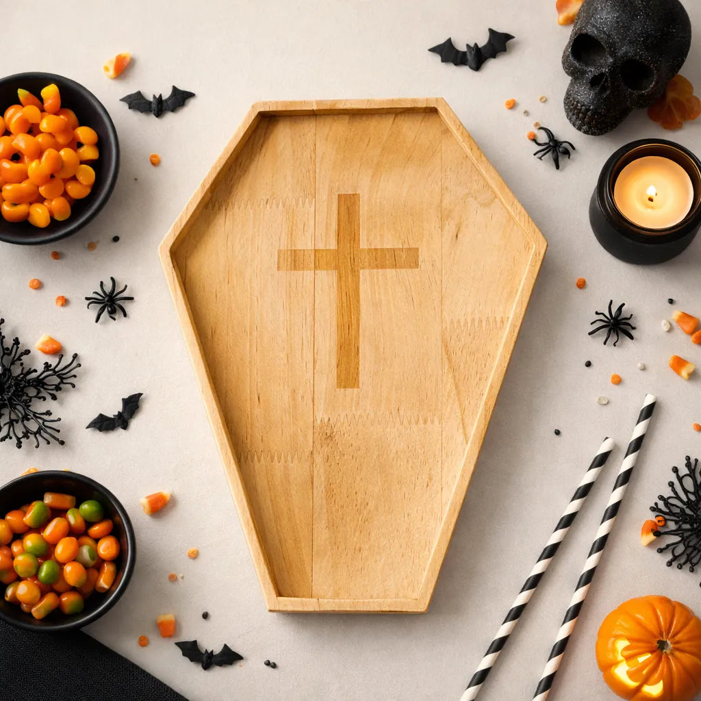 Assiette de Présentation Cercueil en Bois