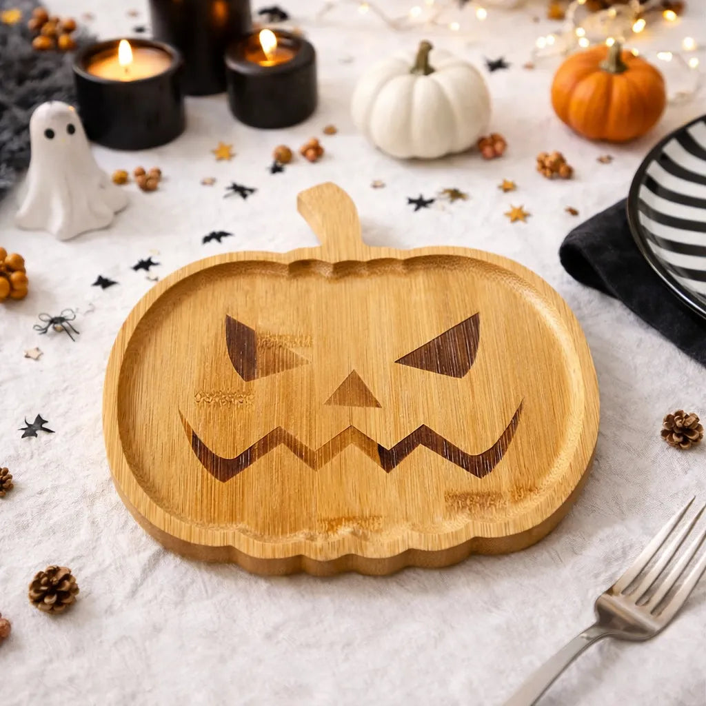Assiette de Présentation Citrouille en Bois