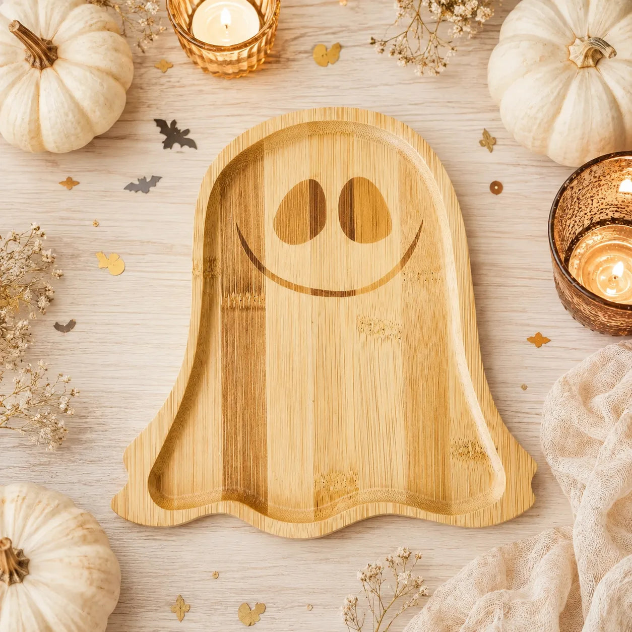 Assiette de Présentation Fantôme en Bois Pratique