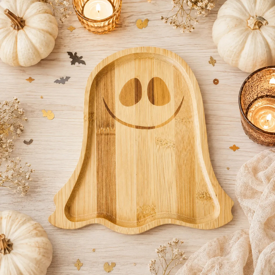 Assiette de Présentation Fantôme en Bois Pratique