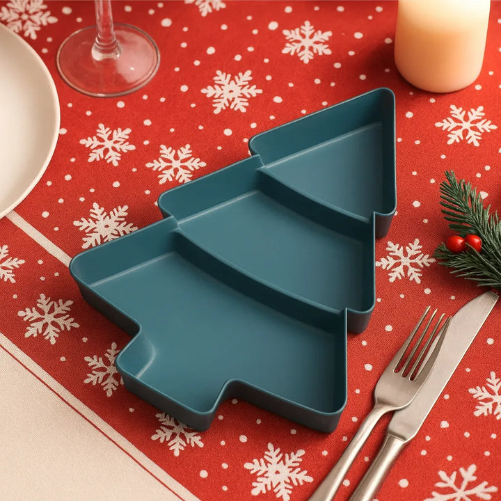 Assiette de Présentation Verte Sapin en Plastique.