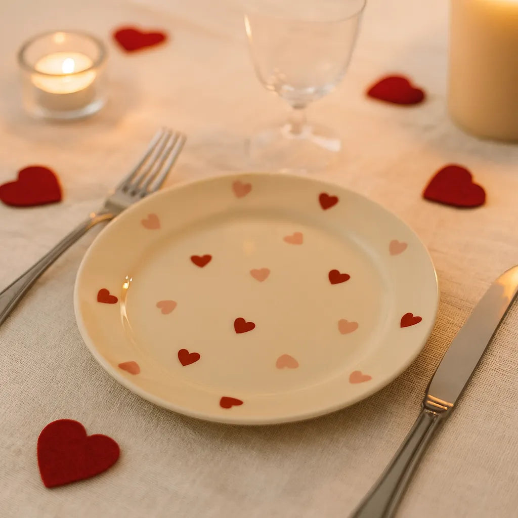 Assiette en Céramique imprimée Cœurs