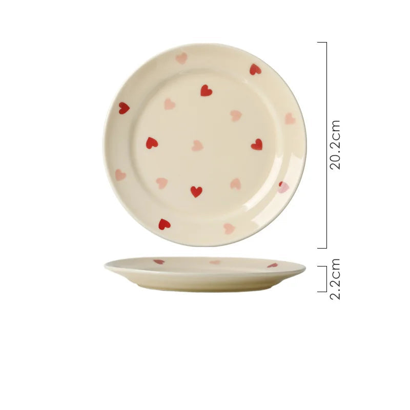 Assiette en Céramique imprimée Cœurs chic