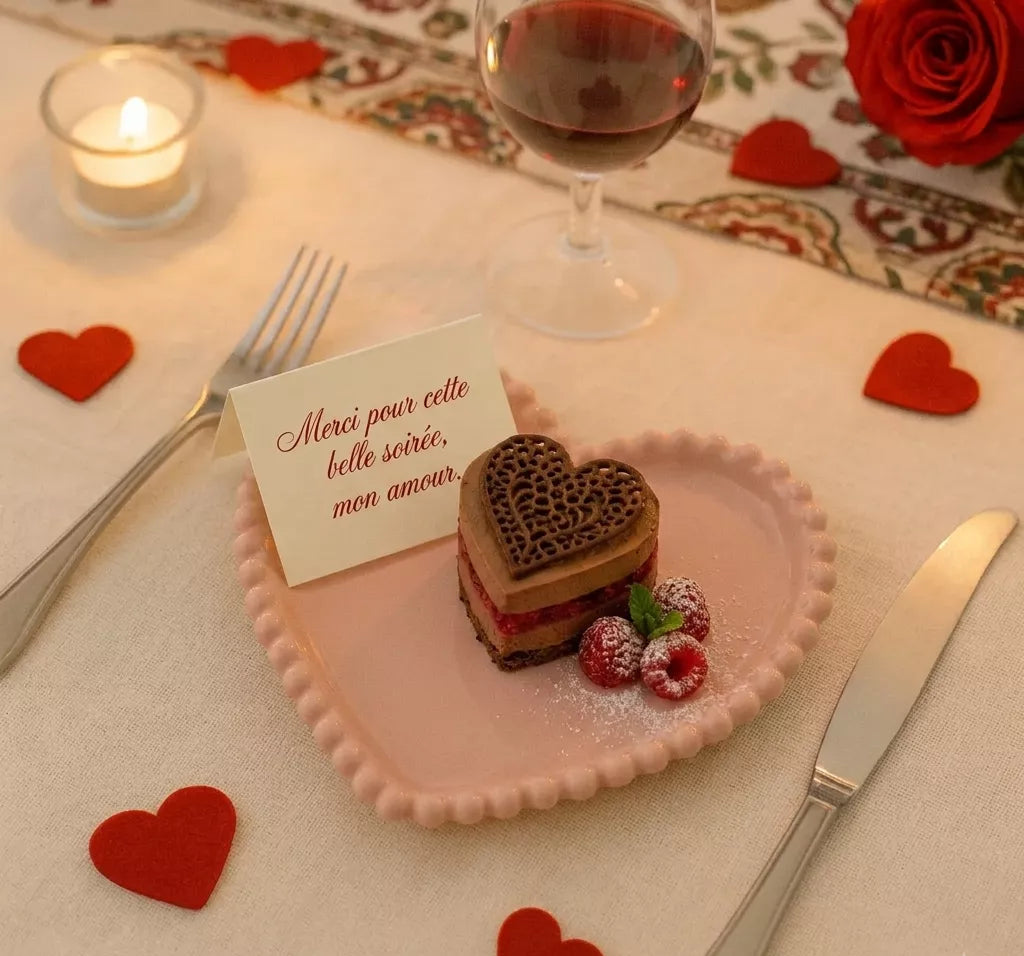 Assiette en Forme de Cœurs Rose Design Unique