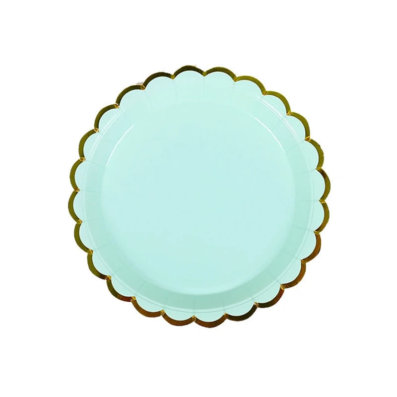 Assiette ronde Jetable Vert