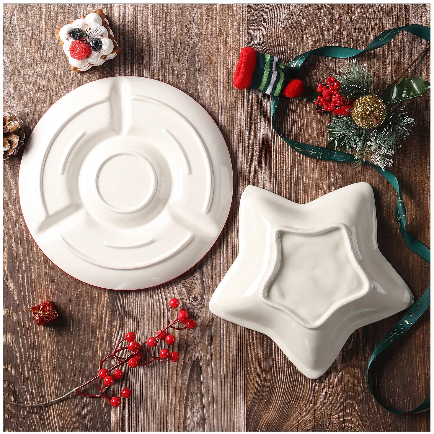 Assiette Étoile Bonhomme De Neige stylé