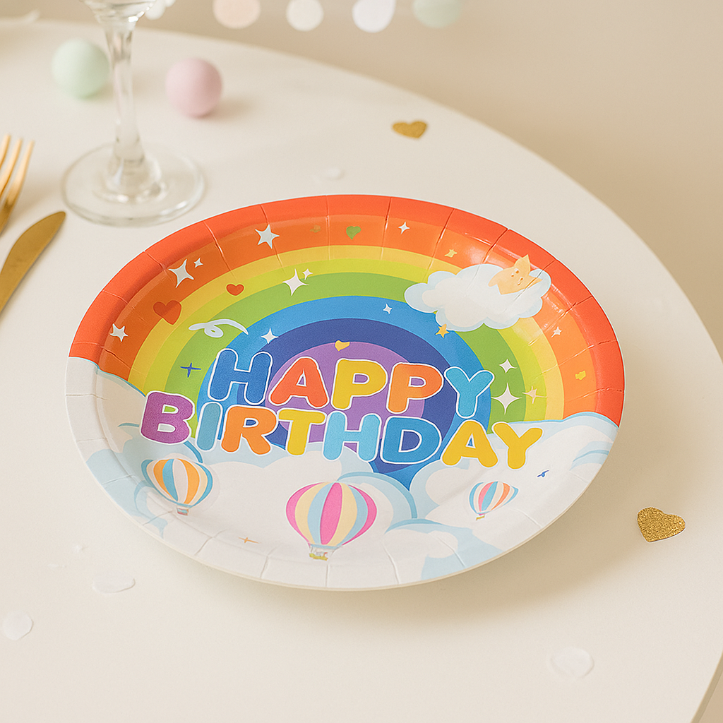 Assiettes Anniversaire Arc-en-ciel