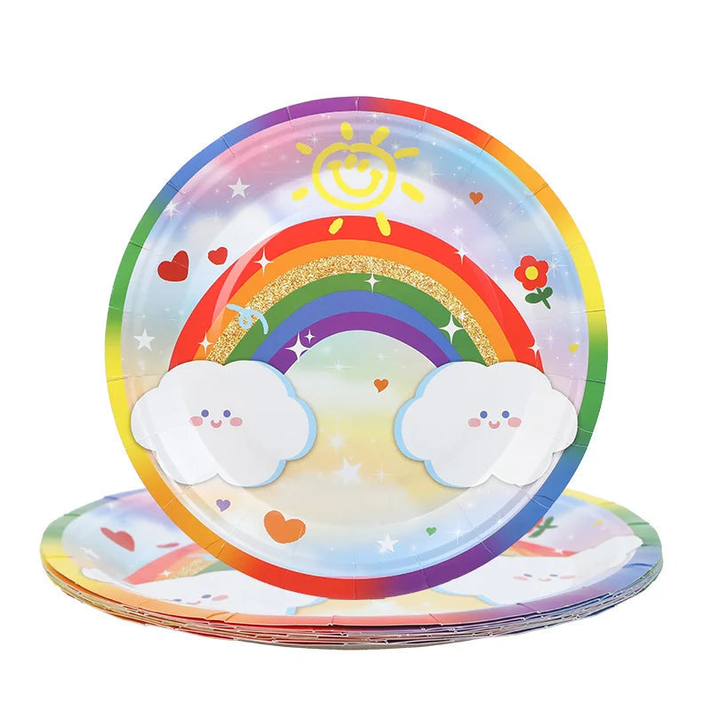 Assiettes Anniversaire Arc-en-ciel