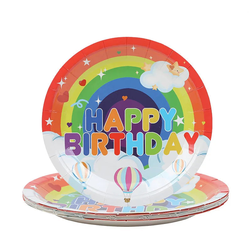 Assiettes Anniversaire Arc-en-ciel Design