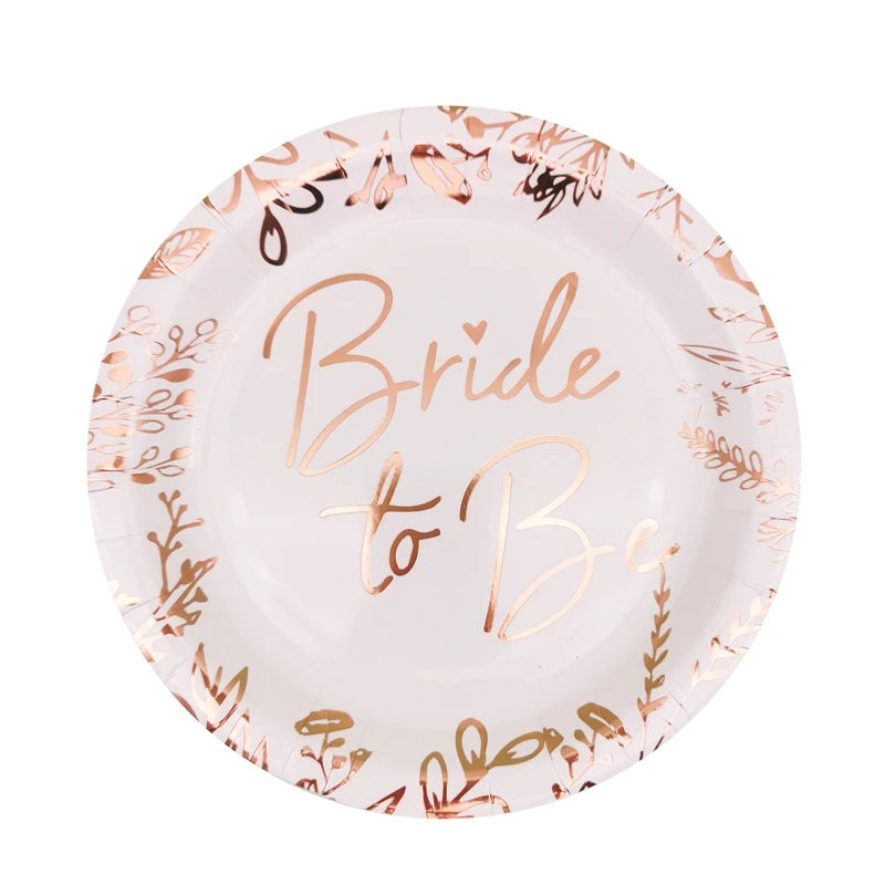 Assiettes Jetables EVJF Rose Gold Classe