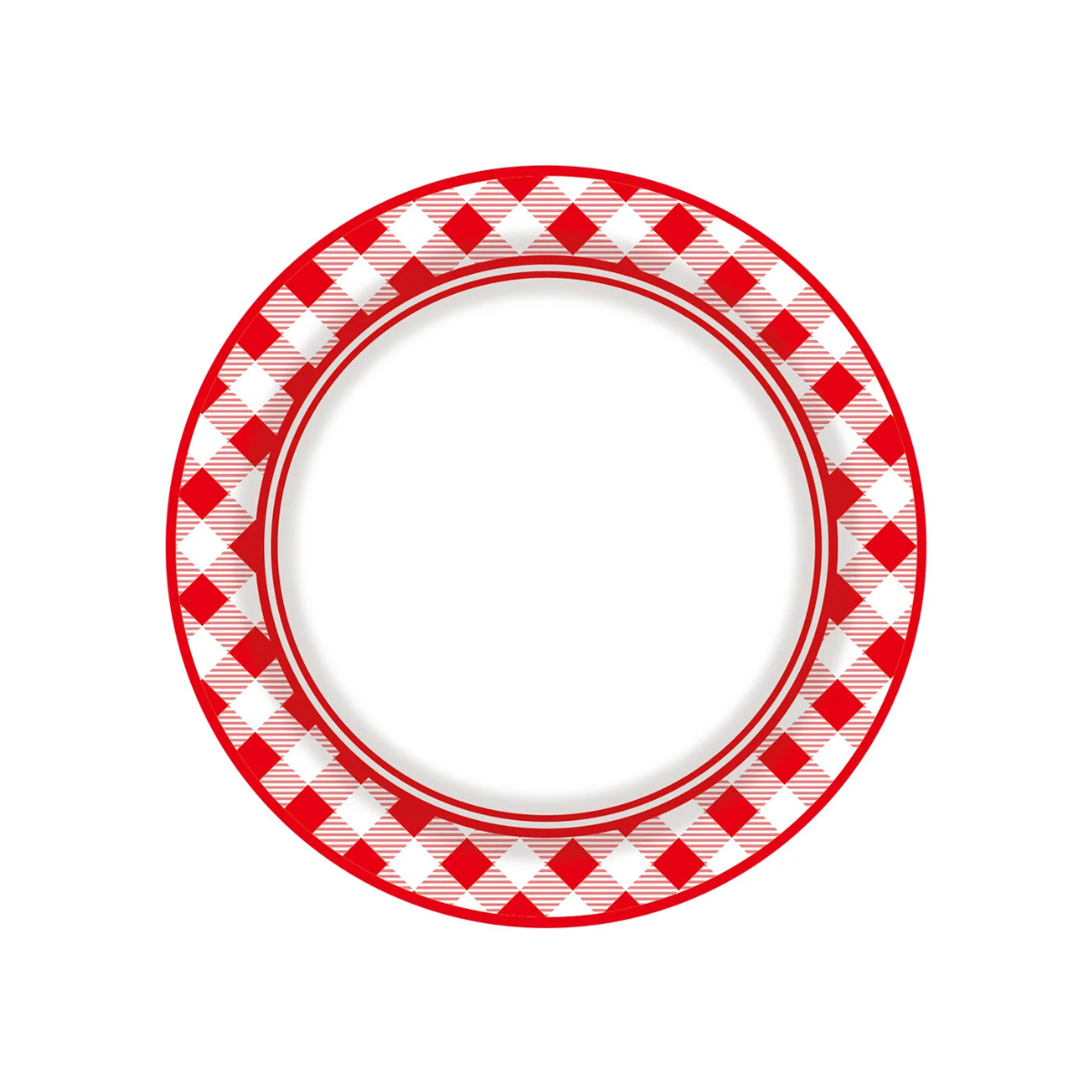 Assiettes Jetables Rouges à Carreaux