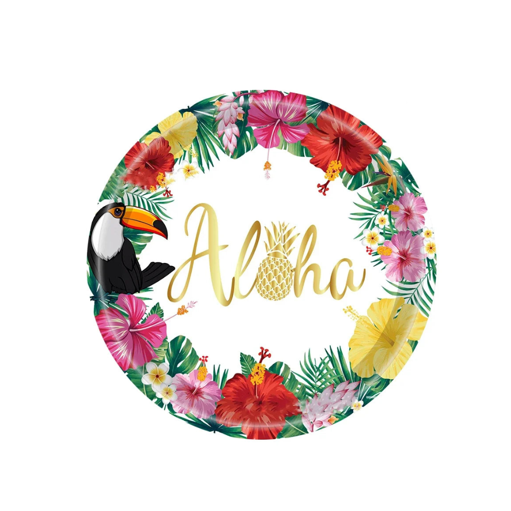 Assiettes Jetables Thème Hawaïen