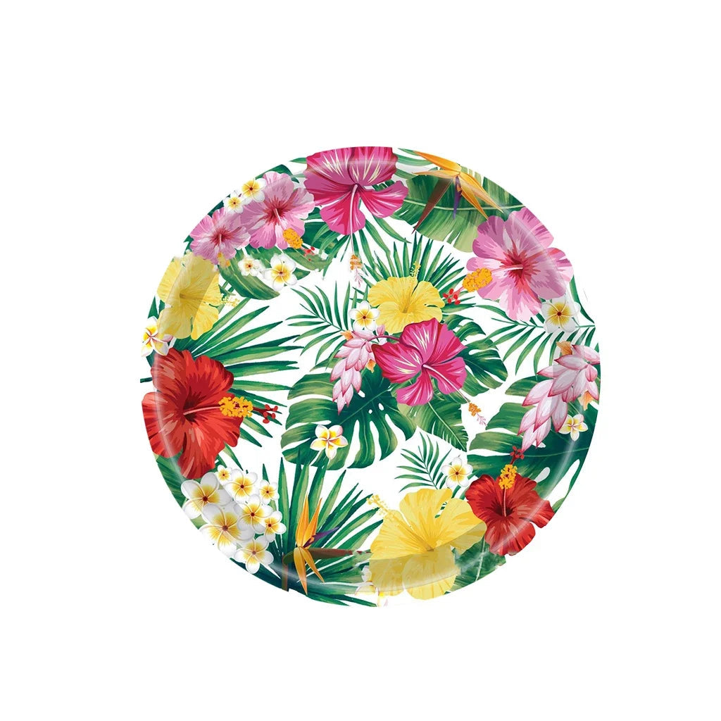 Assiettes Jetables Thème Hawaïen Papier 