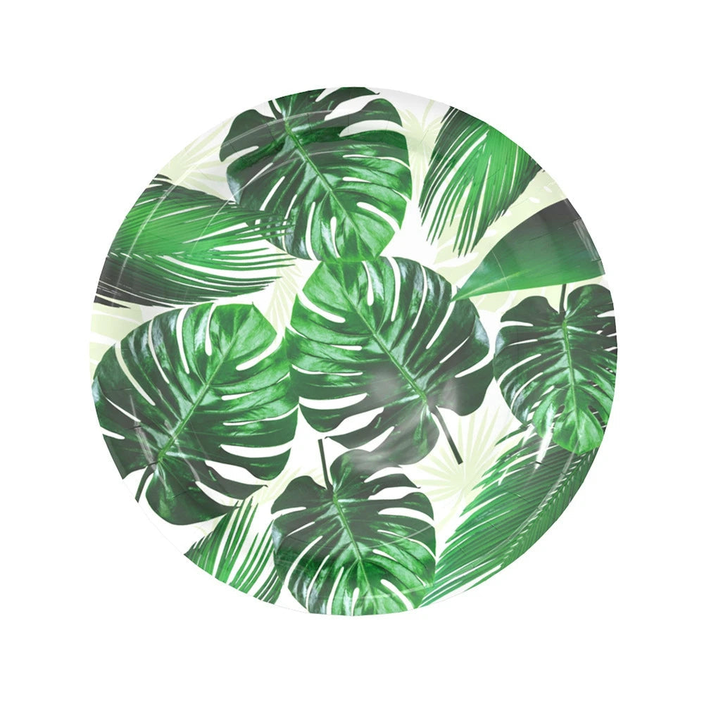 Assiettes Jetables Thème Tropical Papier
