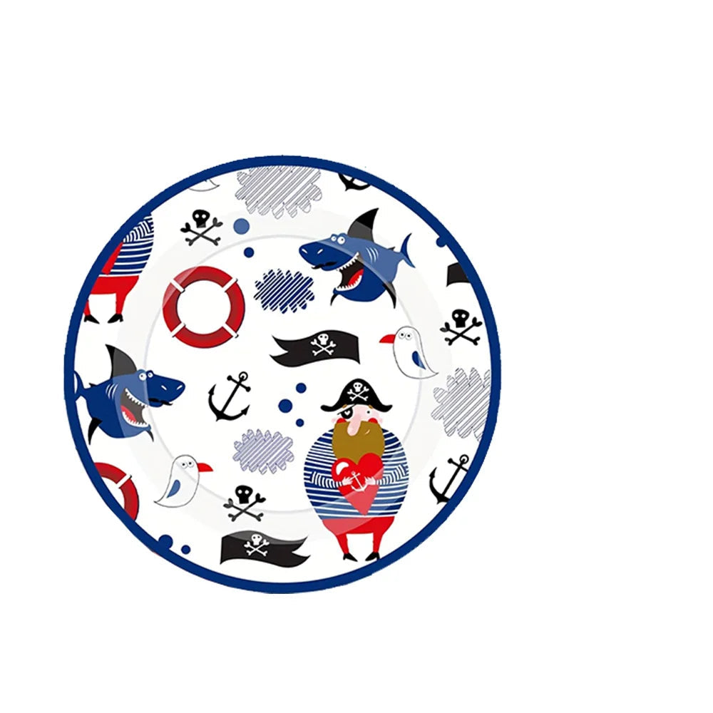 Assiettes Pirate Bleu Papier résistant 