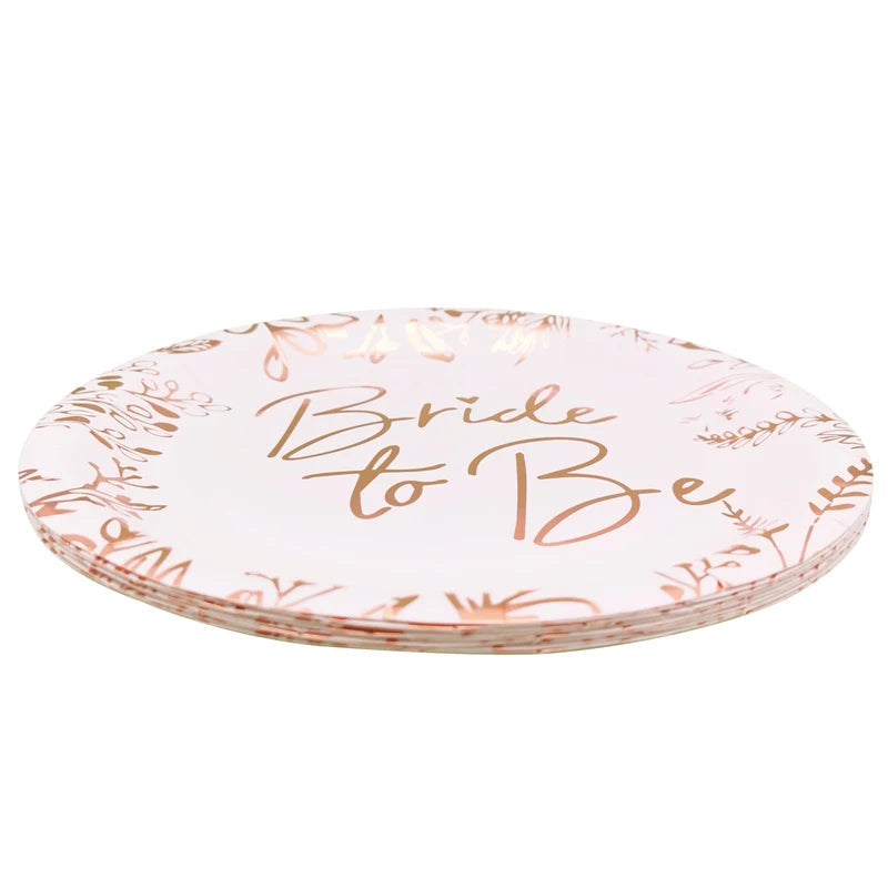 Assiettes Ronde  Jetables EVJF Rose Gold 