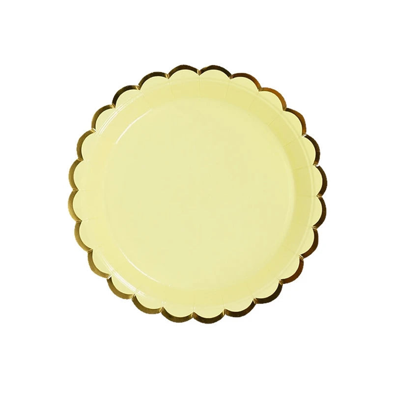 Assiettes rondes Vaisselle Jetable Jaune