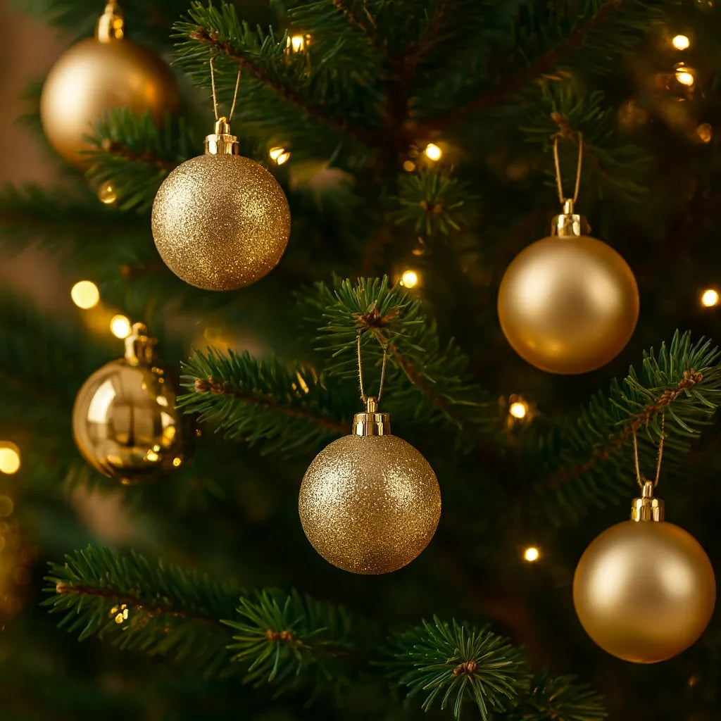 Assortiment de Boules de Sapin Dorées